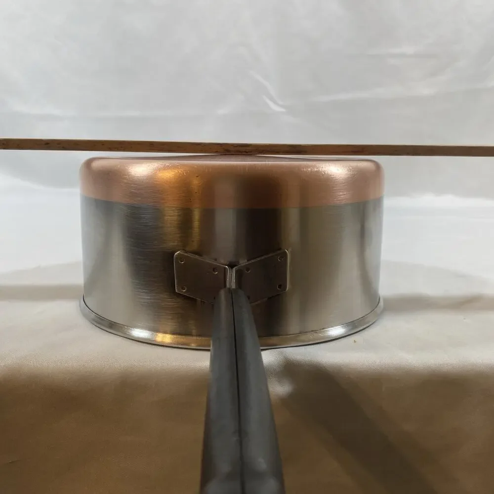 Revere Ware 2 Qt Copper Bottom SaucePan Pot & Lid Stainless Steel Pre 1968 READ